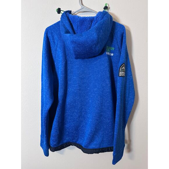 Superdry Storm mens fleece blue double zipper jacket size 2XL - Picture 2 of 7